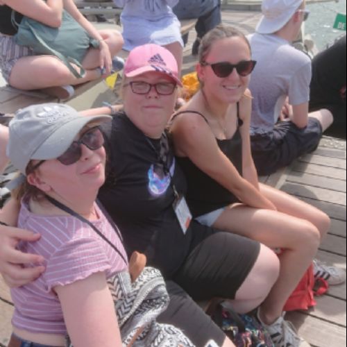 India, Amelia and Ffion on the River Seine cruise